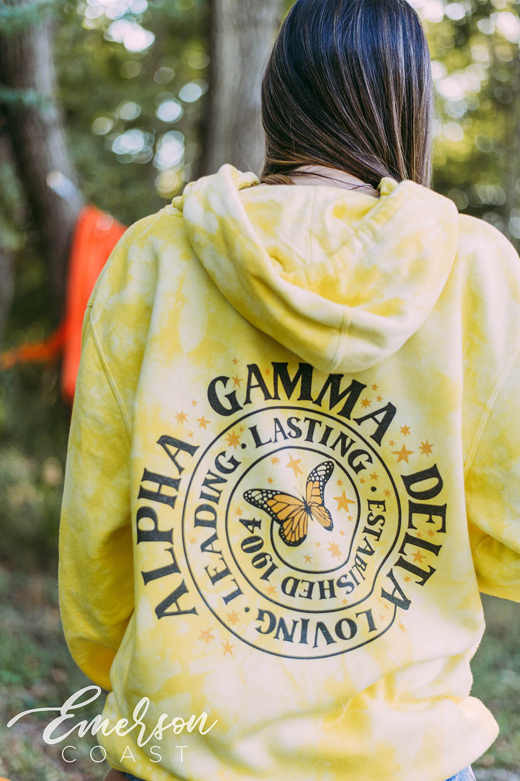 Alpha Gamma Delta Butterfly Yellow Hoodie
