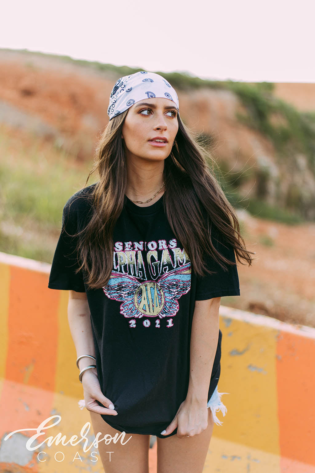 Alpha Gam Seniors Band Tee