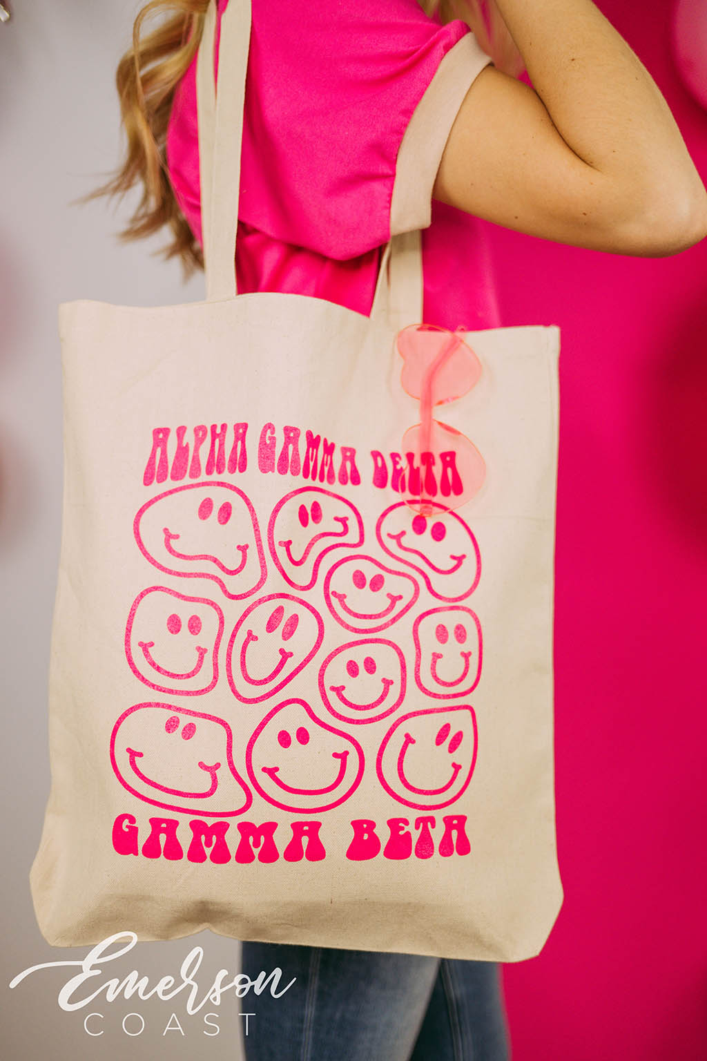 Alpha Gamma Delta Smiley Tote Bag