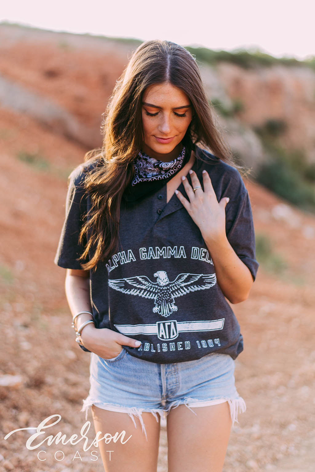 Alpha Gamma Delta Eagle Henley