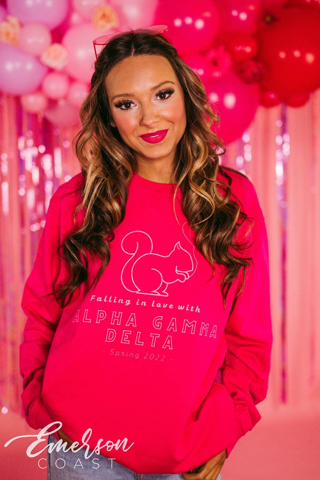 Alpha Gamma Delta Falling In Love Bid Day Sweatshirt