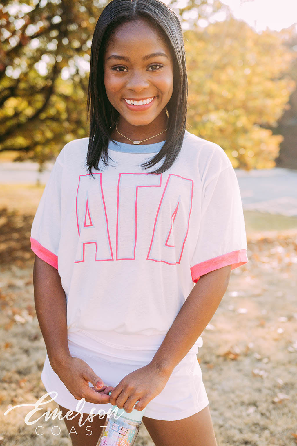 Alpha Gamma Delta PR Simple Colorblock Ringer Tee