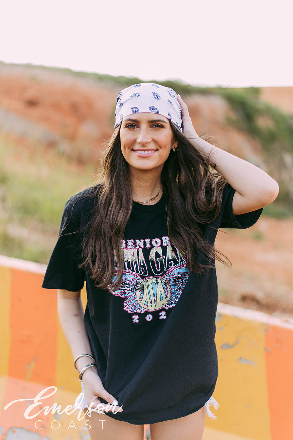 Alpha Gam Seniors Band Tee