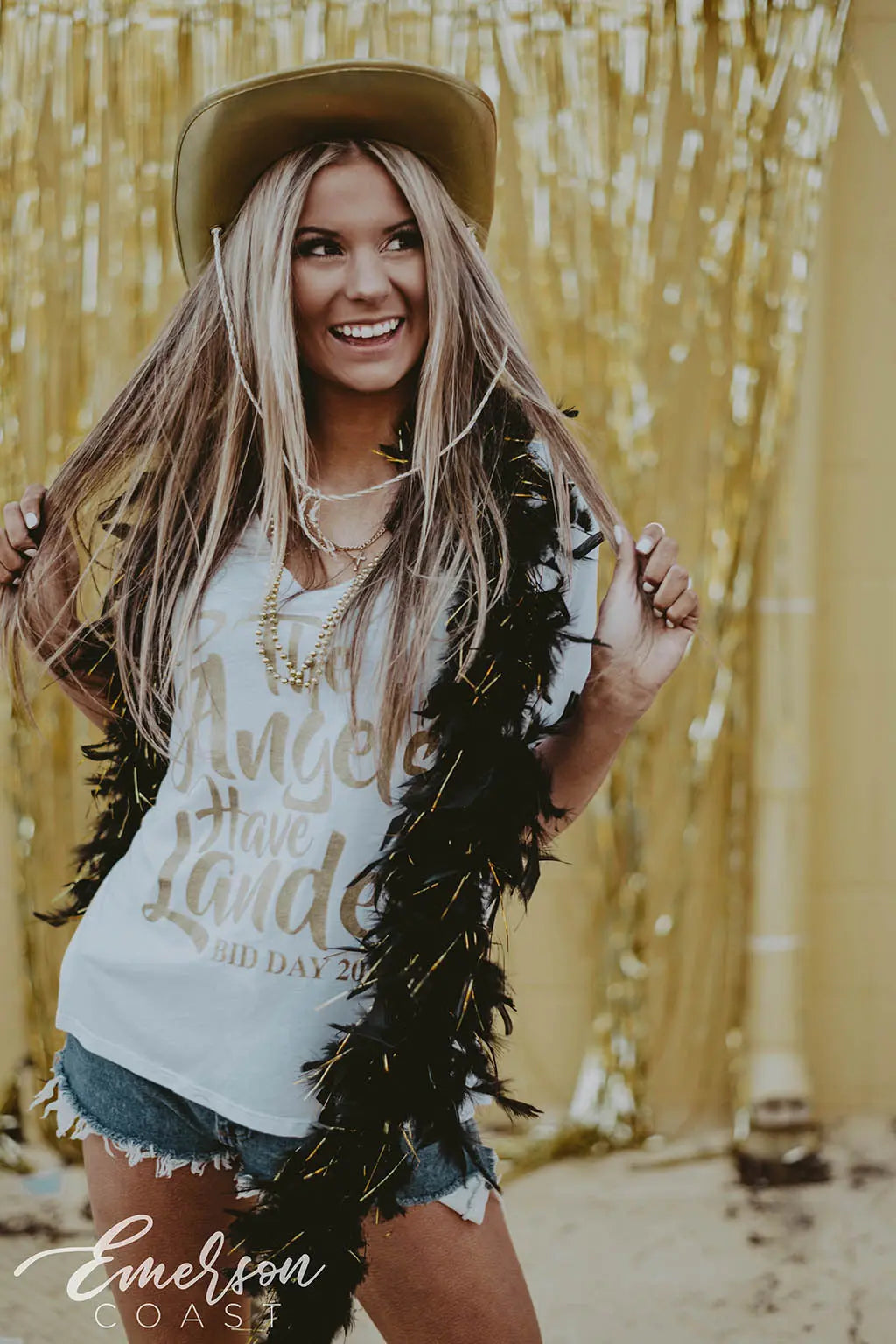 Alpha Omicron Pi Angels Bid Day V-Neck Tee