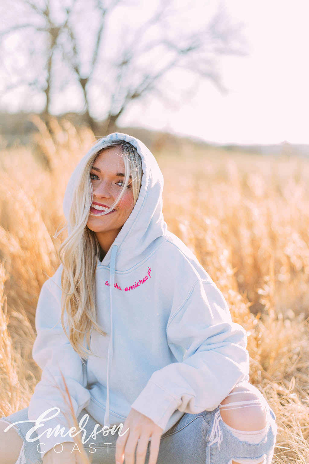 Alpha Love And Mine Blue Mineral Wash Hoodie