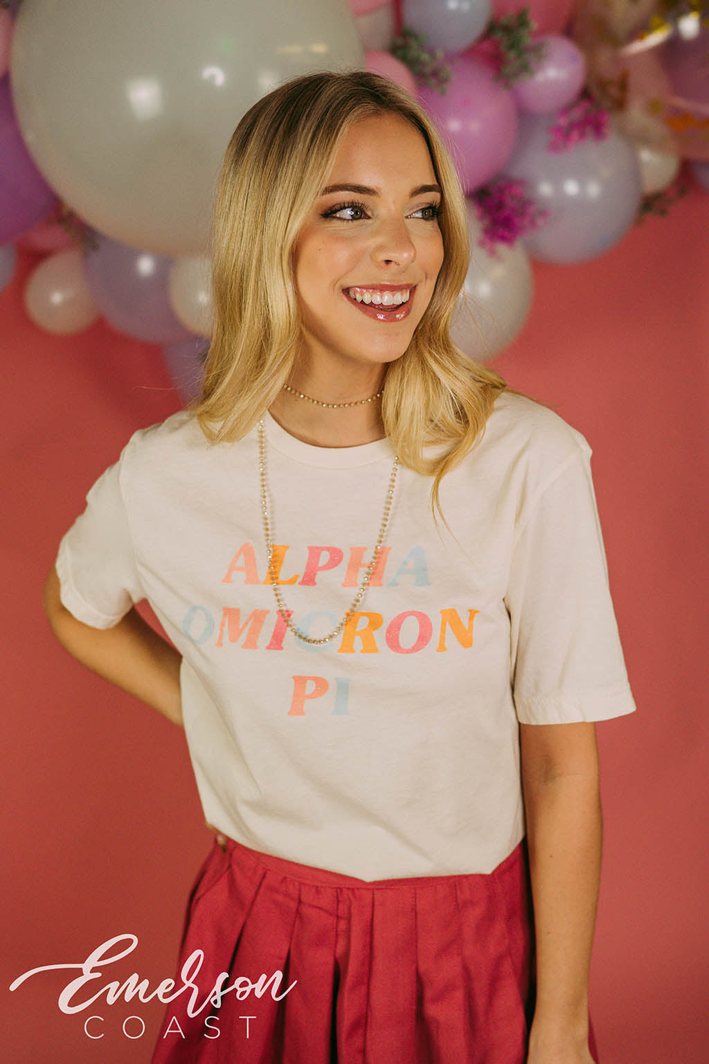 Alpha Omicron Pi Colorful Recruitment Tee