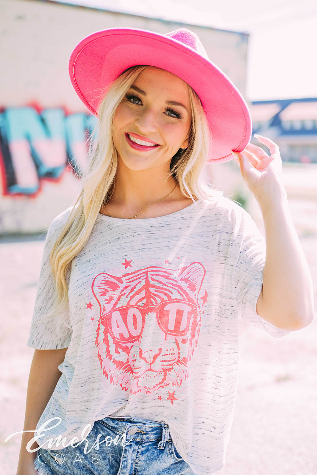 Alpha Omicron Pi PR Tiger Slouchy Tee