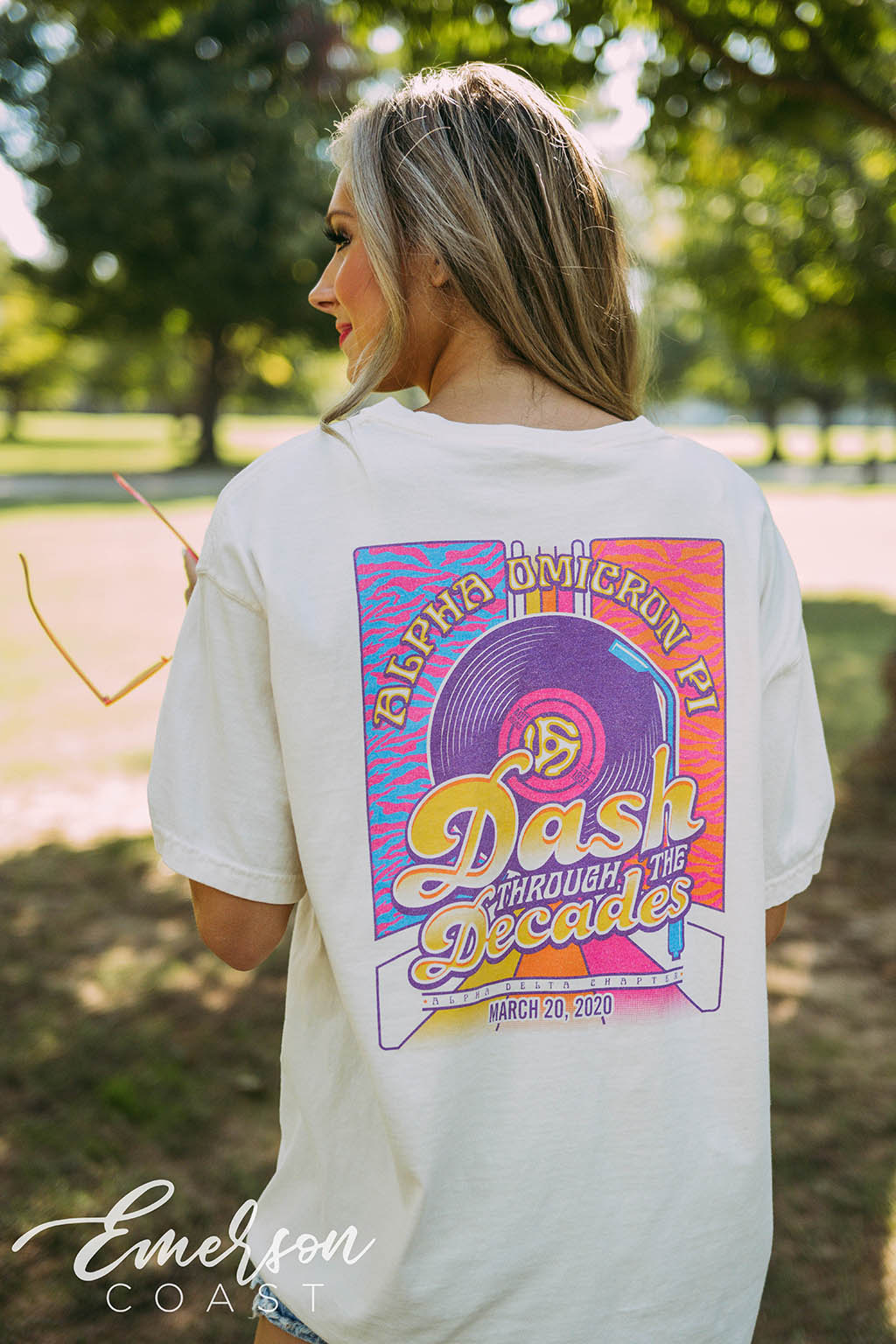 Alpha Omicron Pi Social Dash Through The Decades Tee