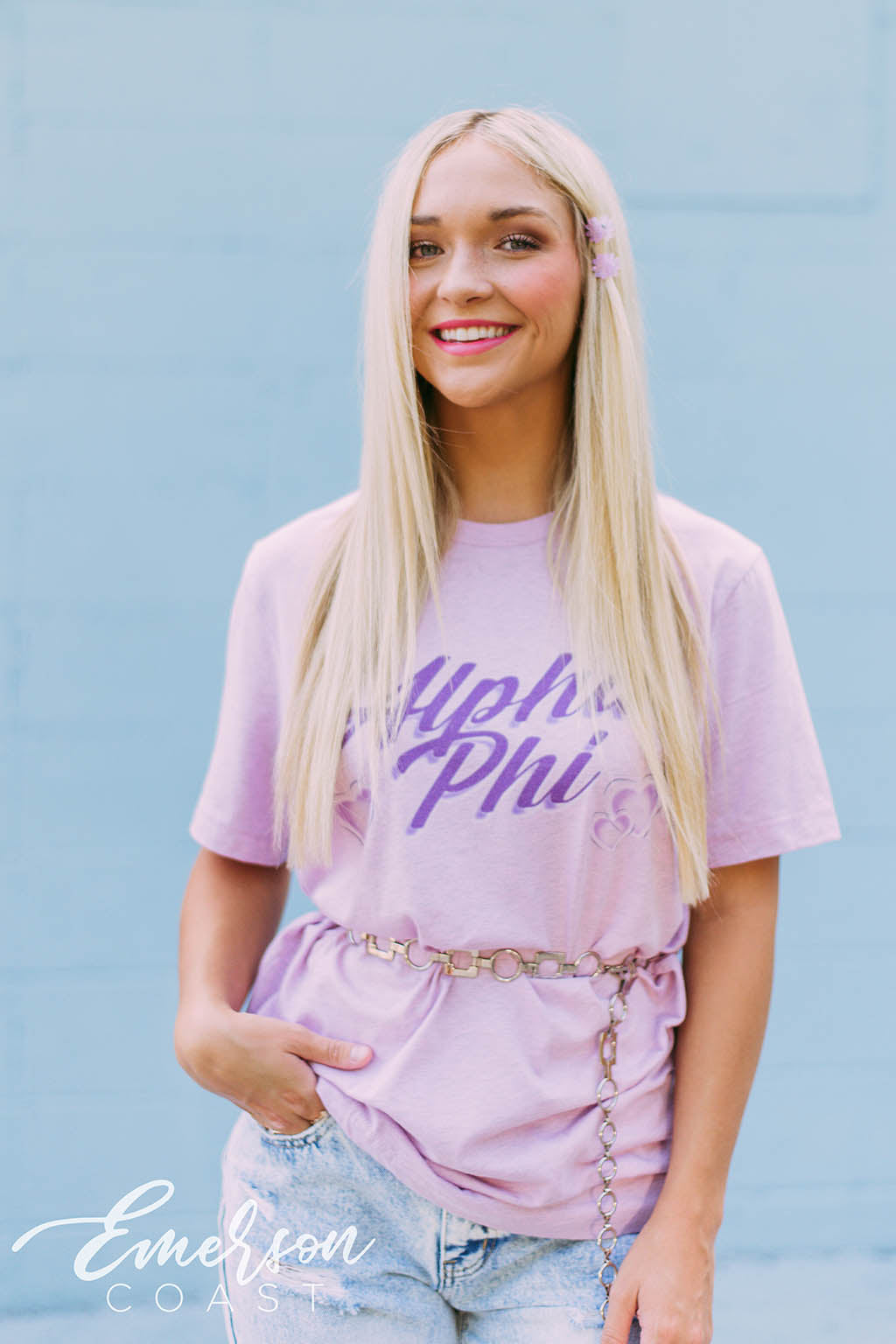 Alpha Phi Purple Airbrush Tee