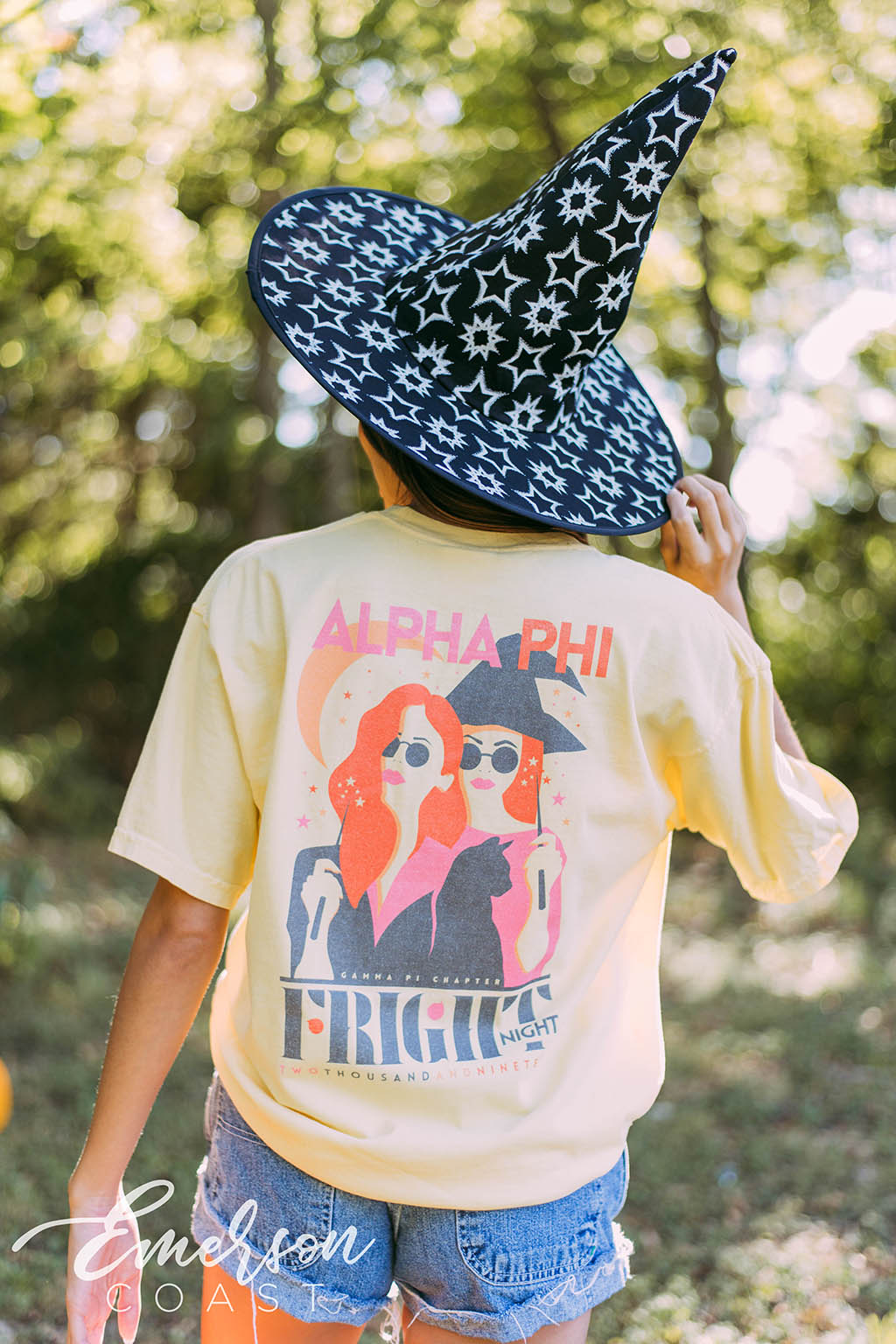Alpha Phi Light Yellow Fright Night Tee