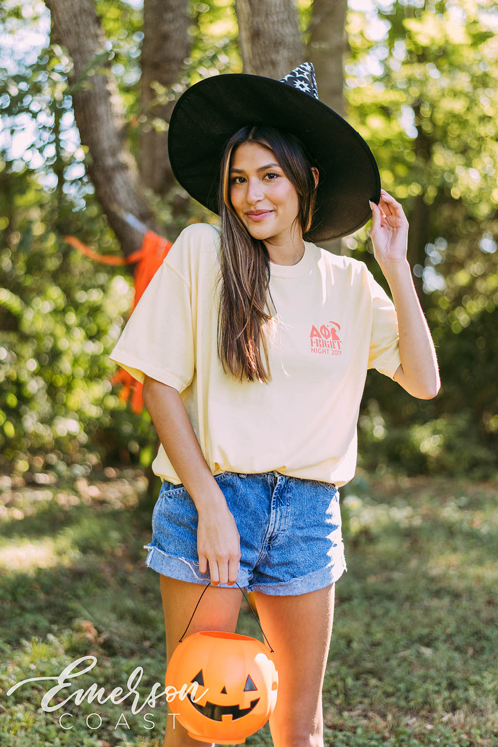 Alpha Phi Light Yellow Fright Night Tee