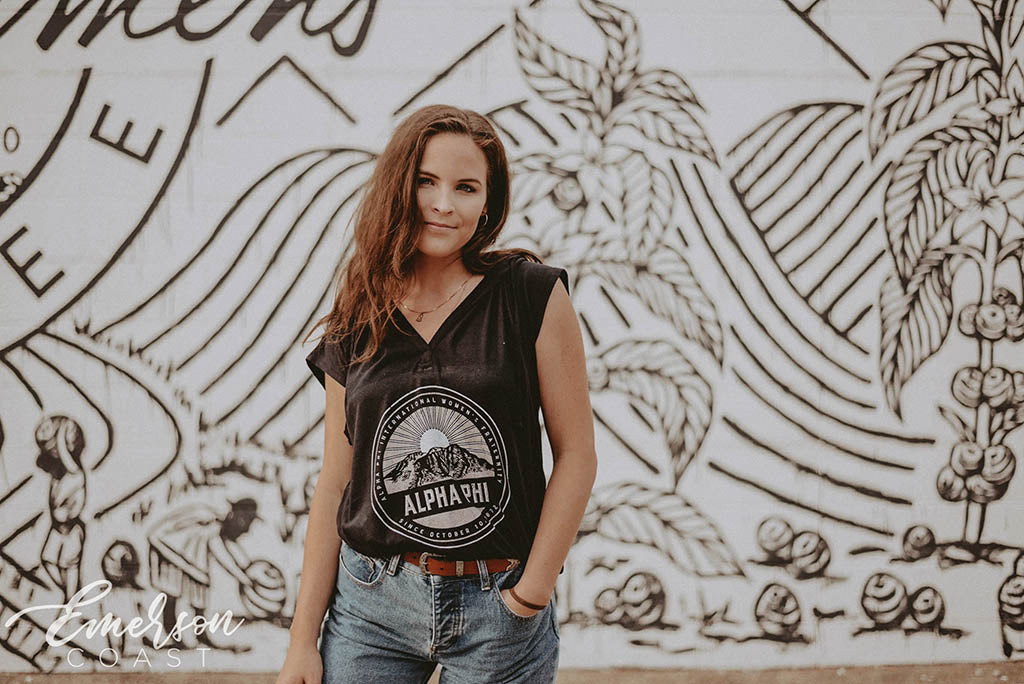 Alpha Phi Mountain Vneck Tee