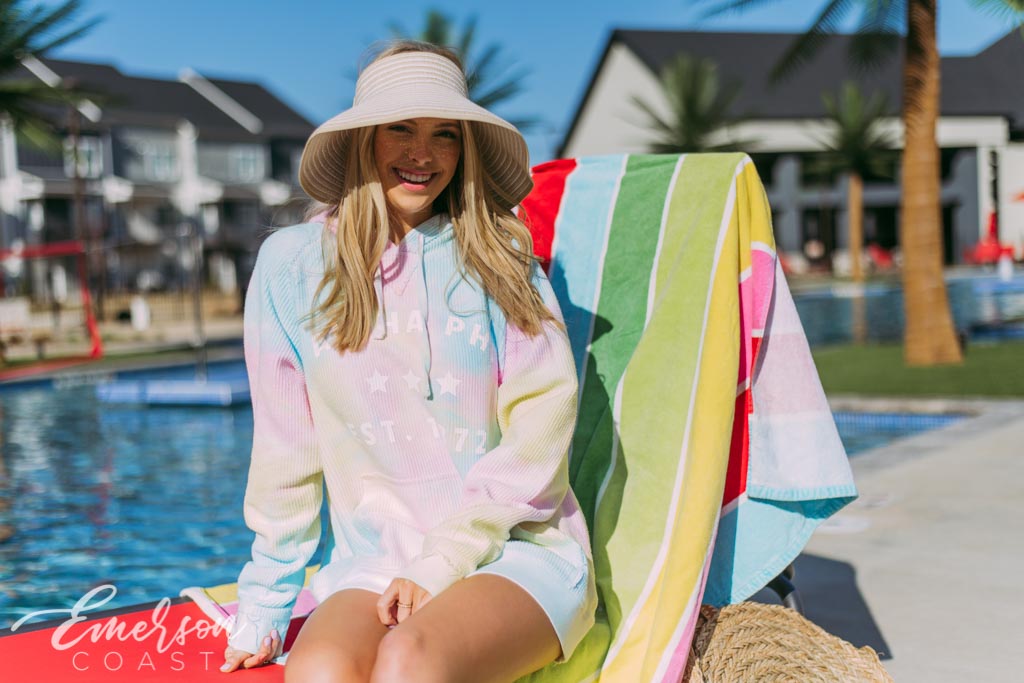 Alpha Phi Star Tie Dye Corduroy Hoodie