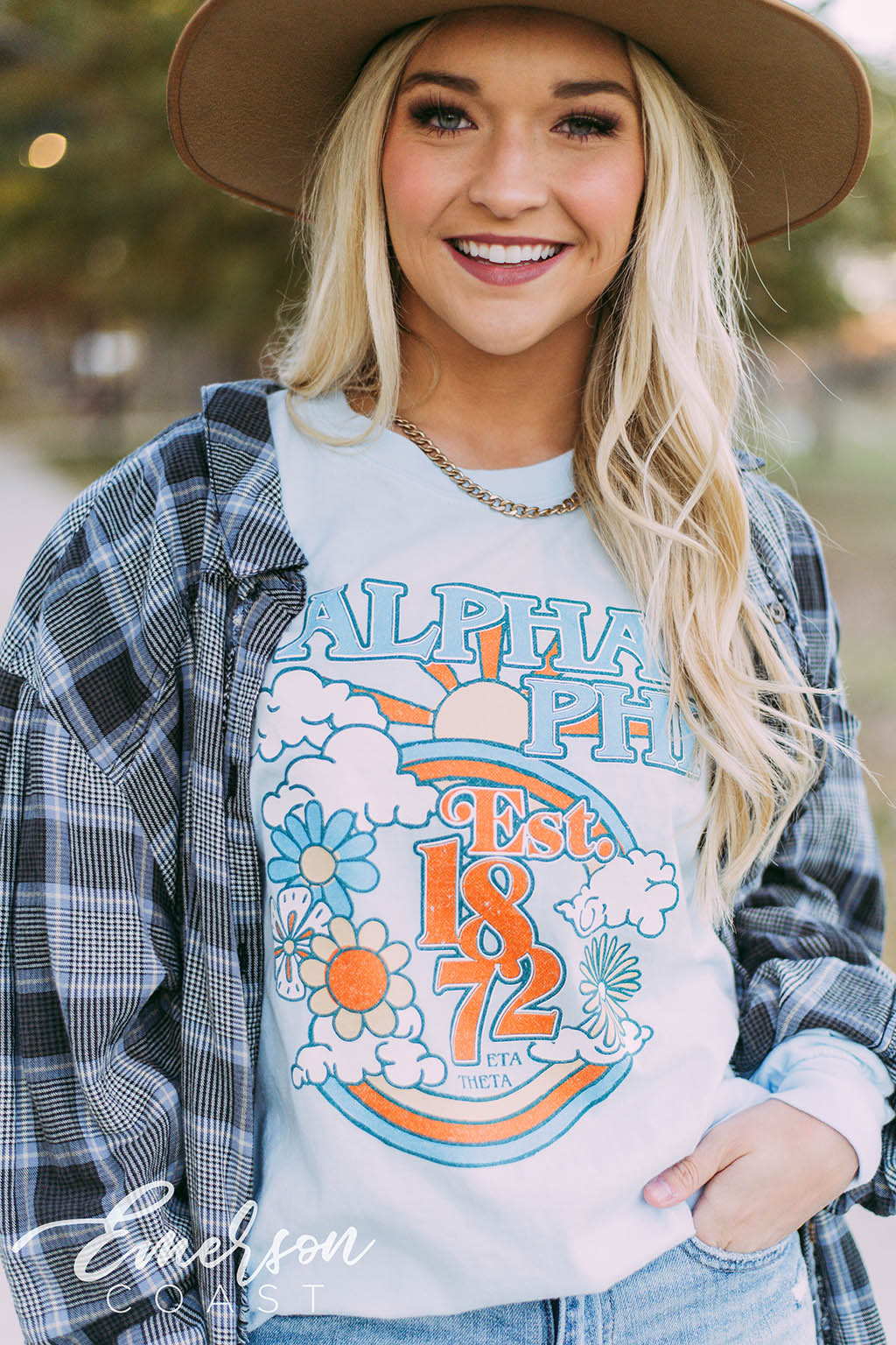 Alpha Phi 70's Floral Long Sleeve Tee