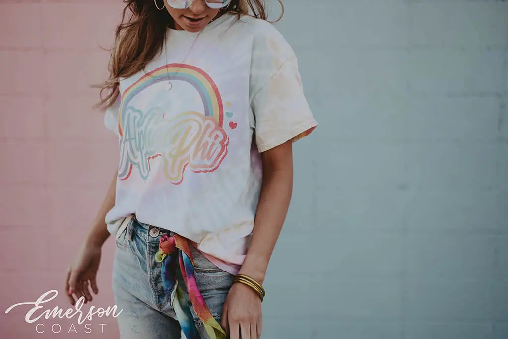 Alpha Phi '90s Tie Dye Bid Day Tee