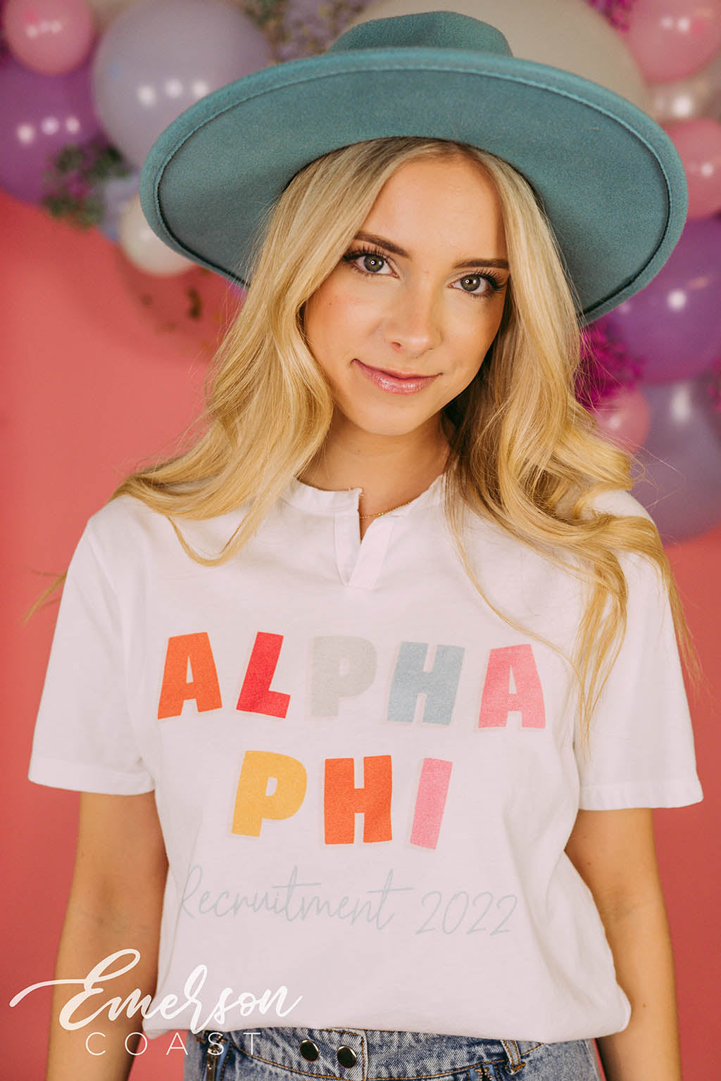 Alpha Phi Colorful Recruitment Notch Tee