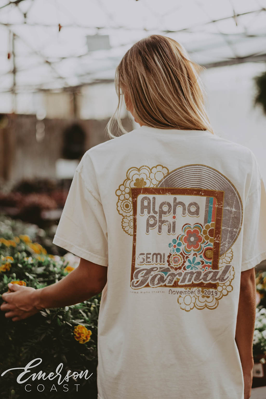 Alpha Phi Customizable Retro Semi Formal T-shirt