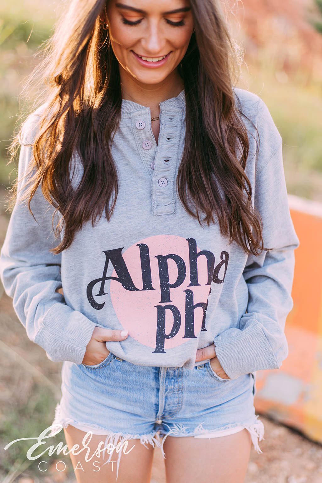 Alpha Phi Thermal Long Sleeve Henley