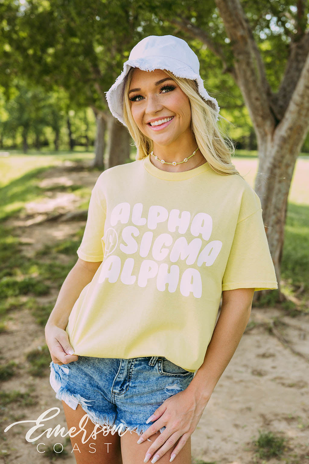 Alpha Sigma Alpha PR Yellow Smiley Face Tee