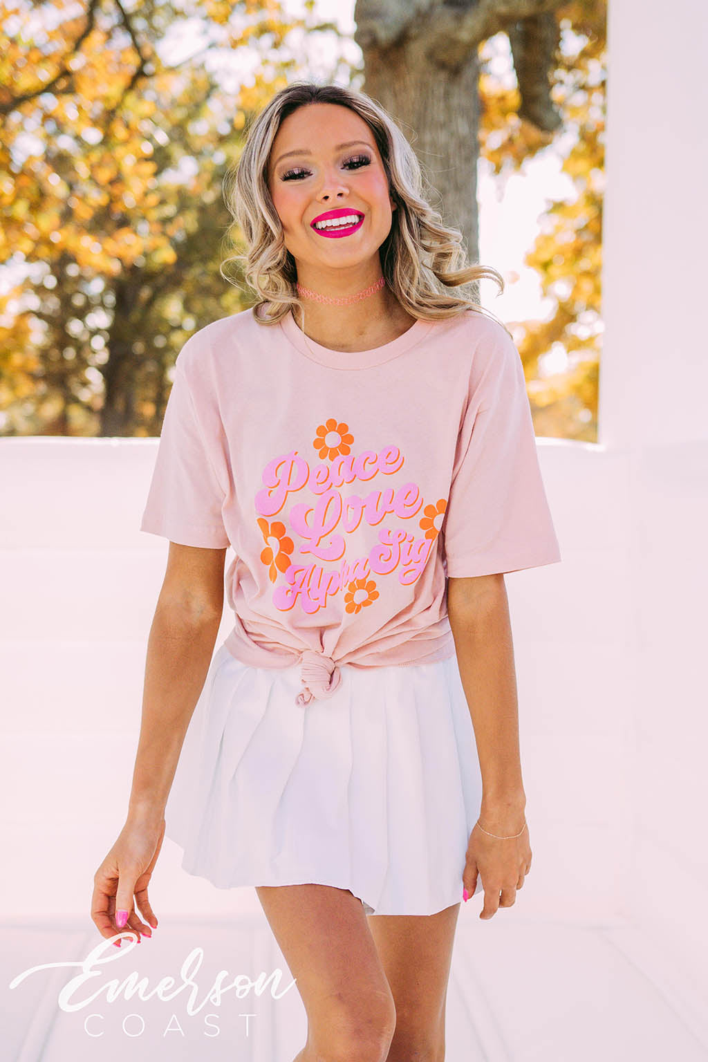 Alpha Sigma PR Peace Love Floral Tee