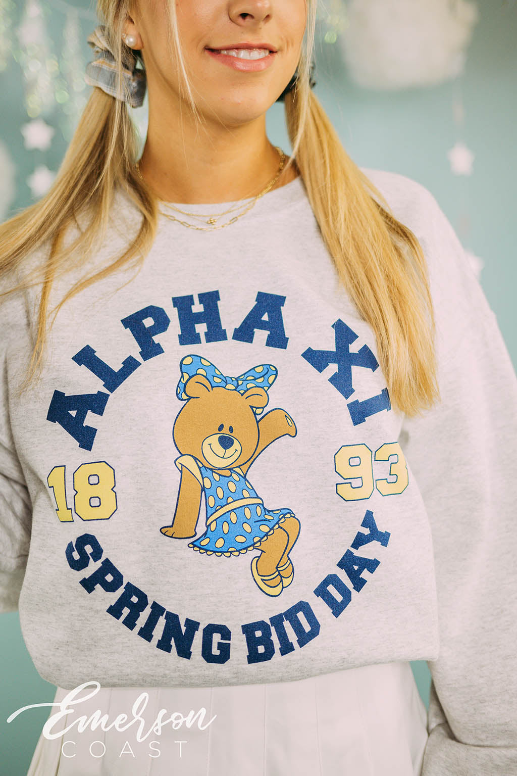 Alpha Xi Bear Spring Bid Day Sweatshirt