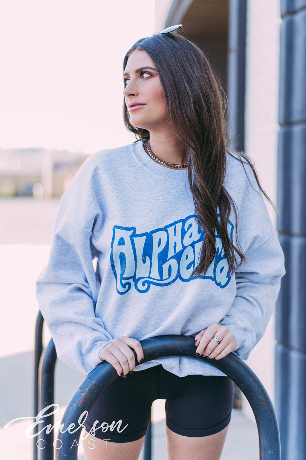 Alpha Xi Delta Funky Ash Gray Sweatshirt
