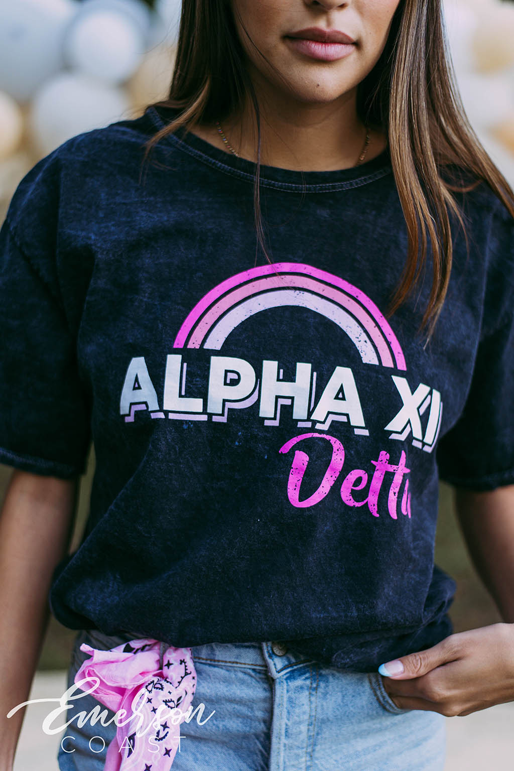 Alpha Xi Delta Rainbow Mineral Wash Tee