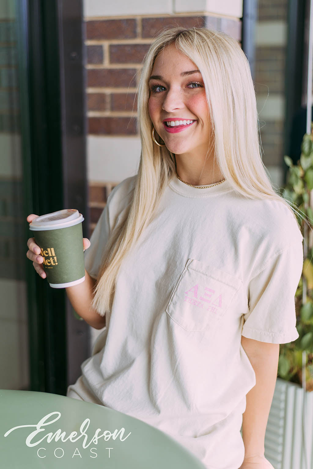 Alpha Xi Delta Lightning Bolt Smiley Face Tee