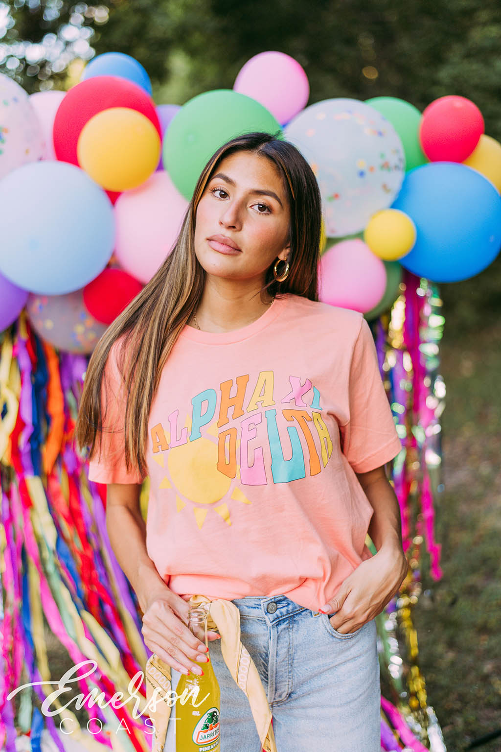 Alpha Xi Delta Coral Sunshine Tee