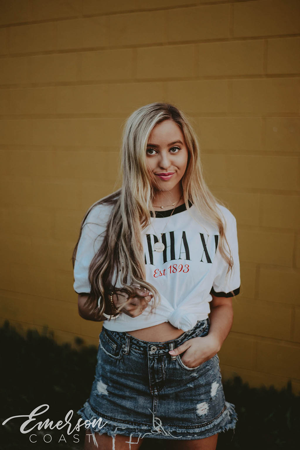 Alpha Xi Simple Ringer Tshirt