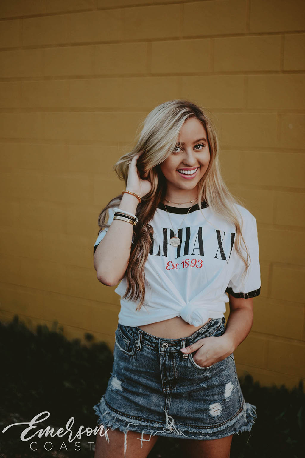 Alpha Xi Simple Ringer Tshirt