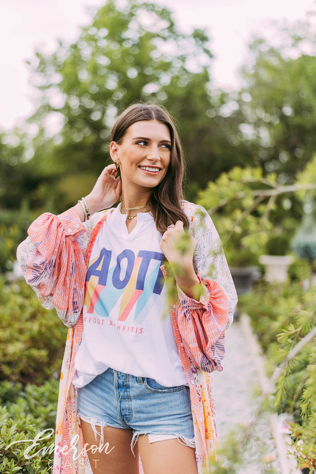 Alpha Omicron Pi Colorful Philanthropy Notch Tee