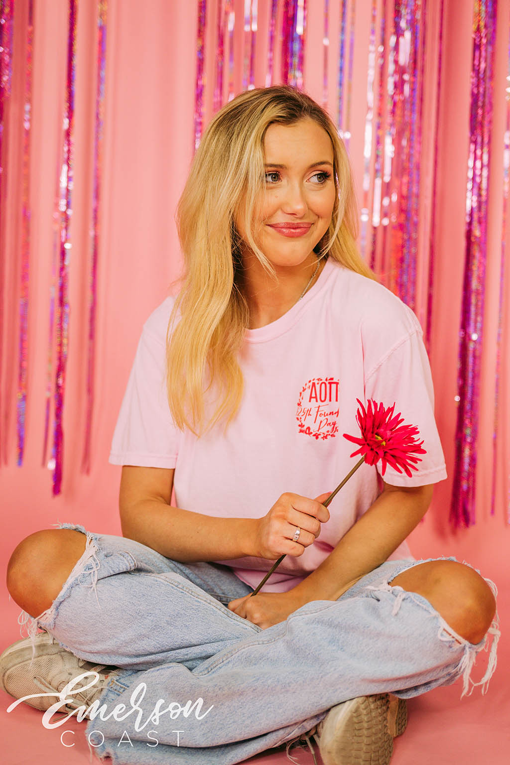 Alpha Omicron Pi Floral Founders Day Tee