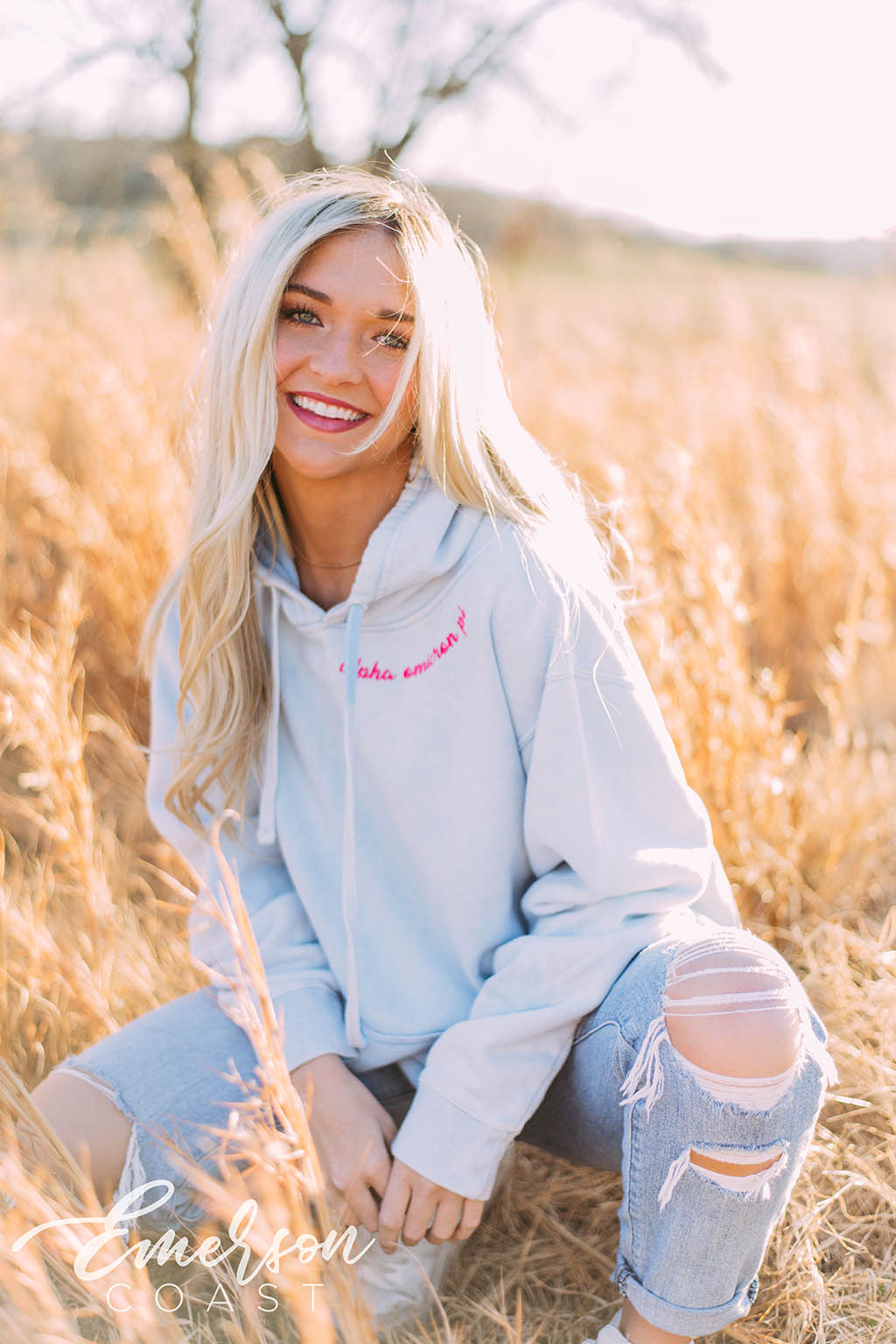 Alpha Love And Mine Blue Mineral Wash Hoodie