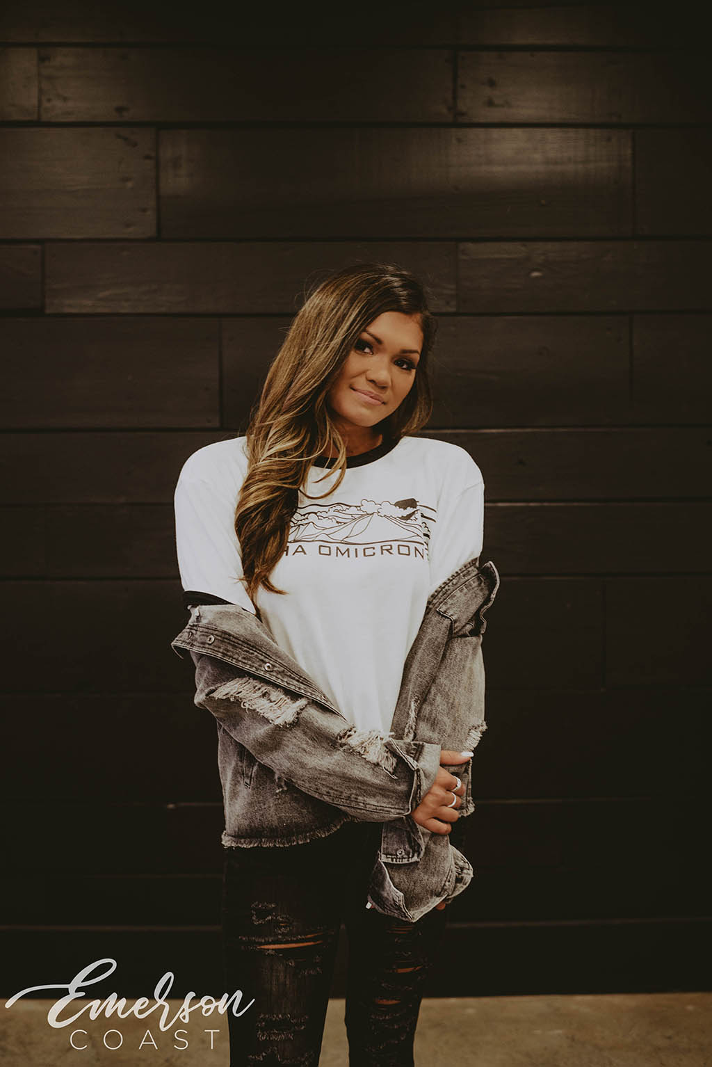 Alpha Omicron Pi Outdoors Ringer Tee