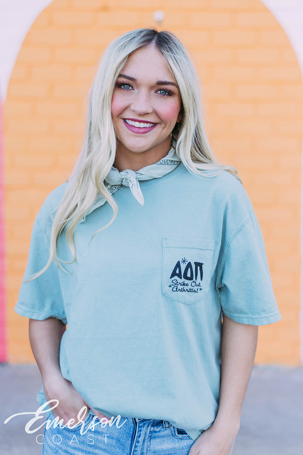 Alpha Omicron Pi Strike Out Arthritis Bowling Tee
