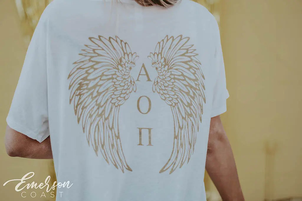 Alpha Omicron Pi Angels Bid Day V-Neck Tee