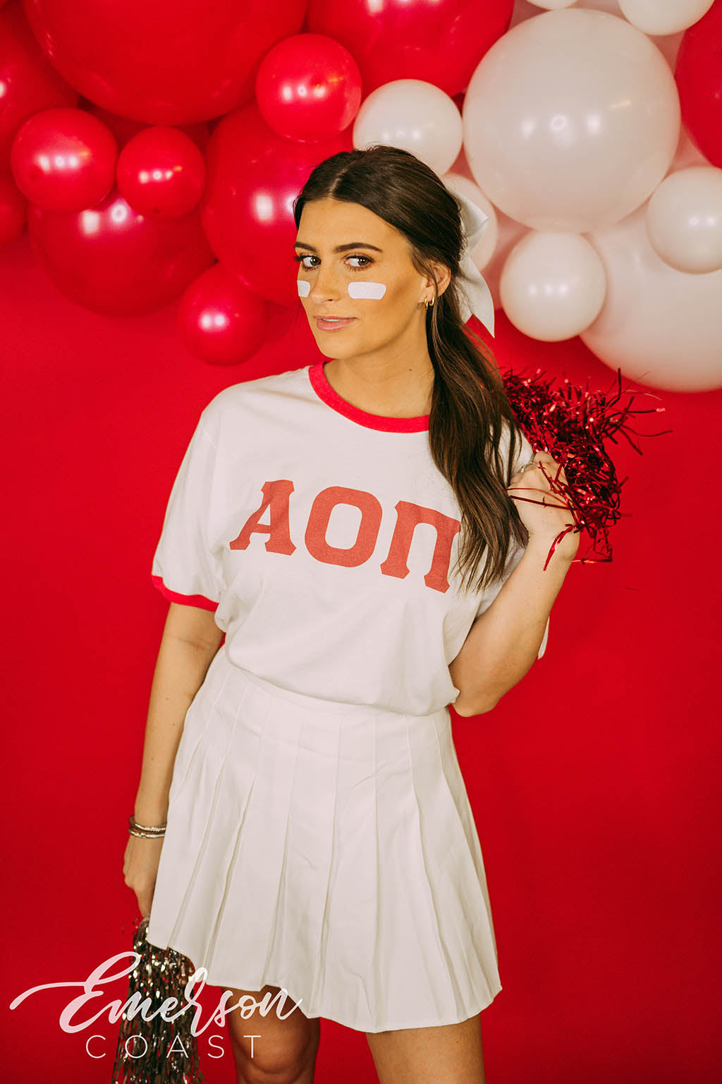 AOII Cheerleader Bid Day Ringer Tee