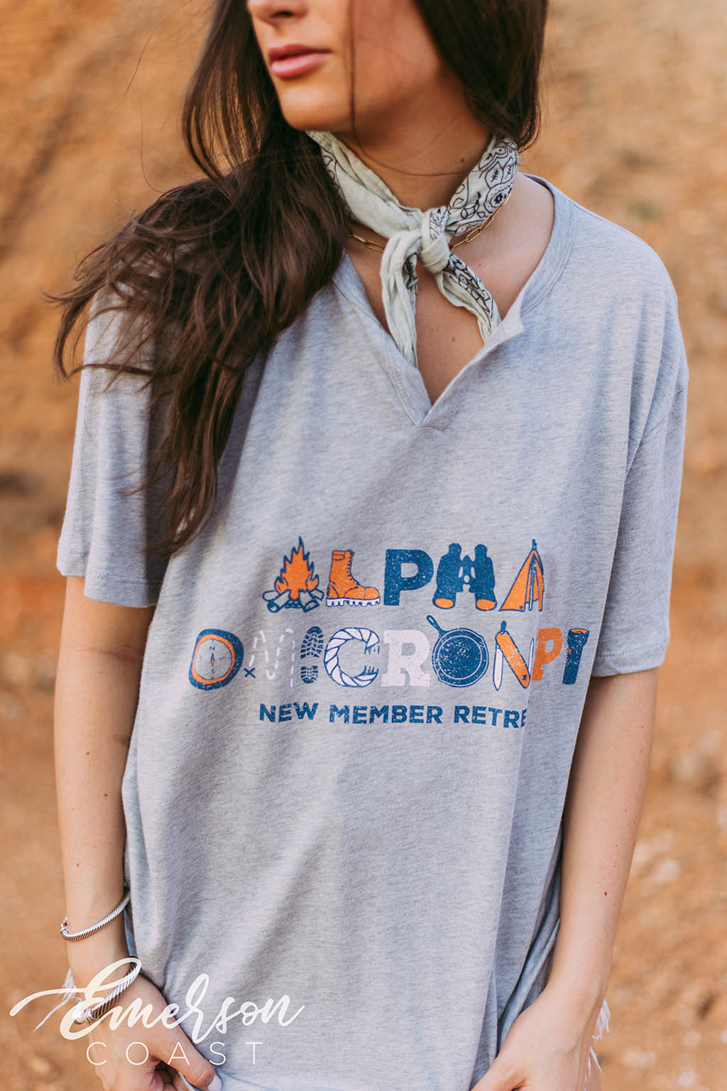 Alpha Omicron Pi New Member Retreat Notch Tee
