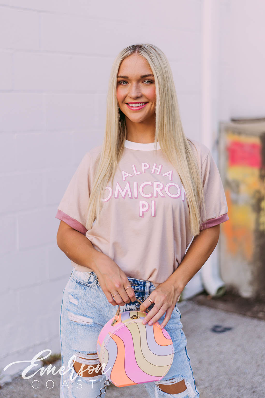 Alpha Omicron Pi Vintage Ringer Tee