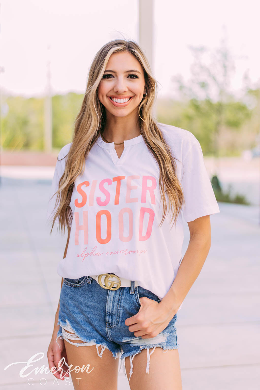 Alpha Omicron Pi Sisterhood Notch Tee