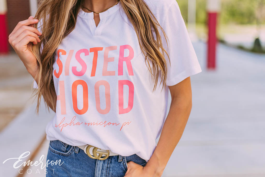 Alpha Omicron Pi Sisterhood Notch Tee