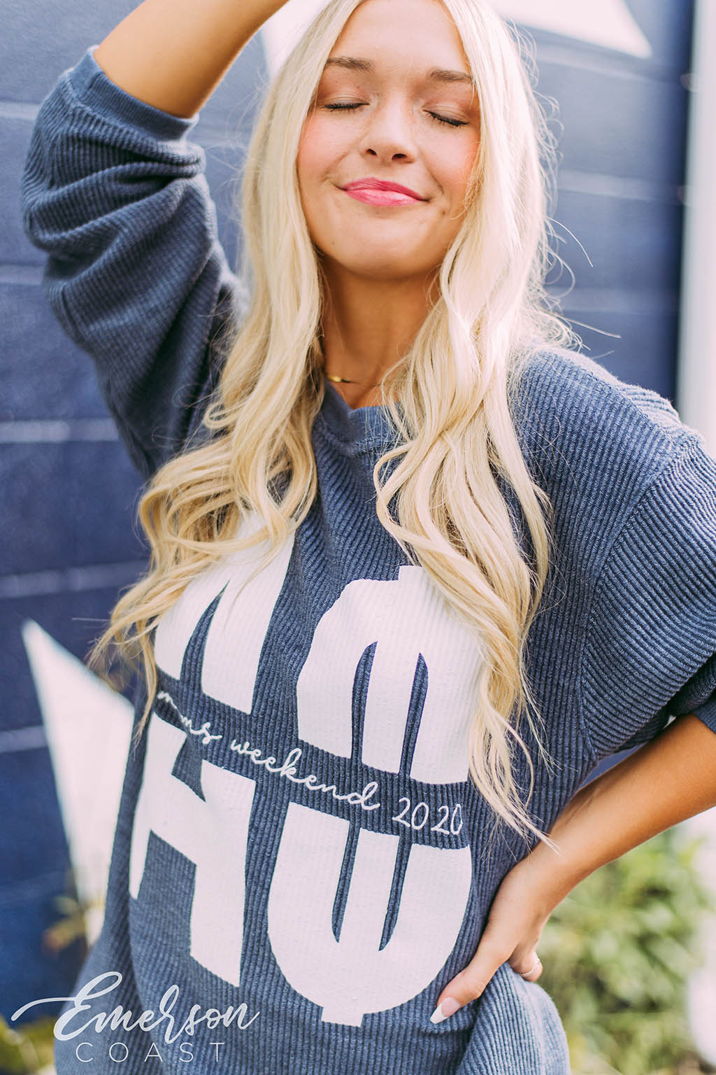 Alpha Phi Moms Weekend Navy Corduroy Sweatshirt