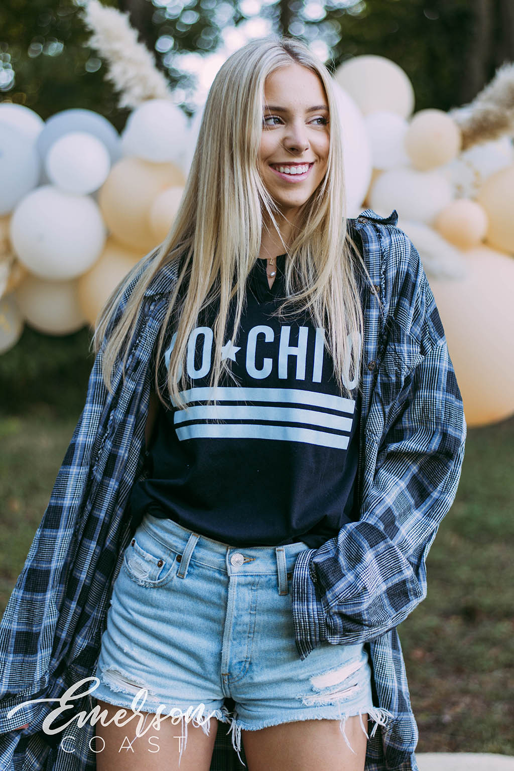 Chi Omega Black Notch Tee