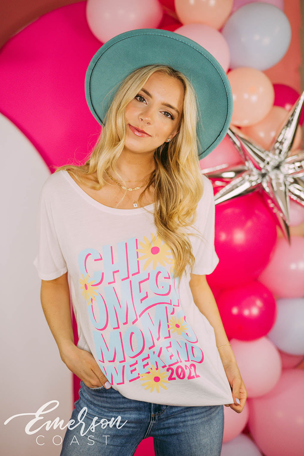 Chi Omega Floral Moms Weekend Slouchy Tee