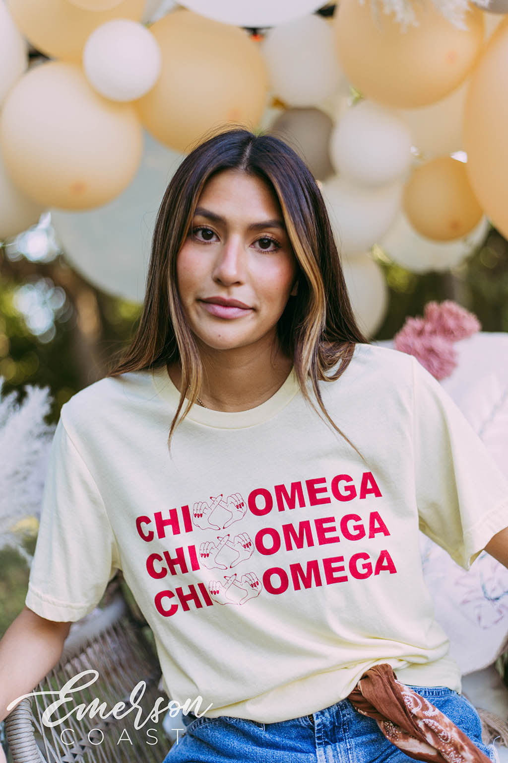 Chi Omega Light Yellow Pr Tee