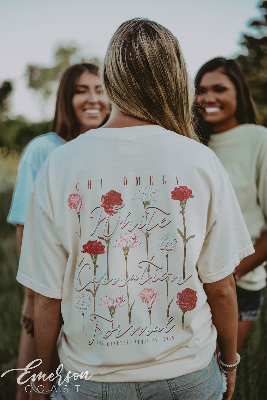 Chi O White Carnation Formal T-shirt