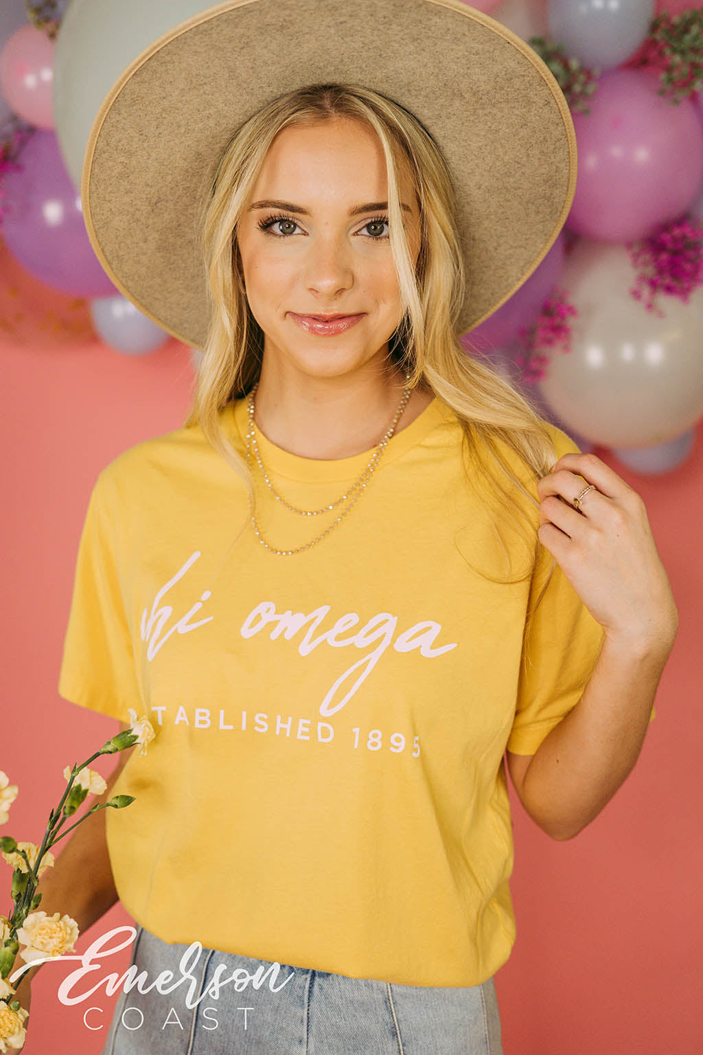 Chi Omega Yellow Recruitment Tee