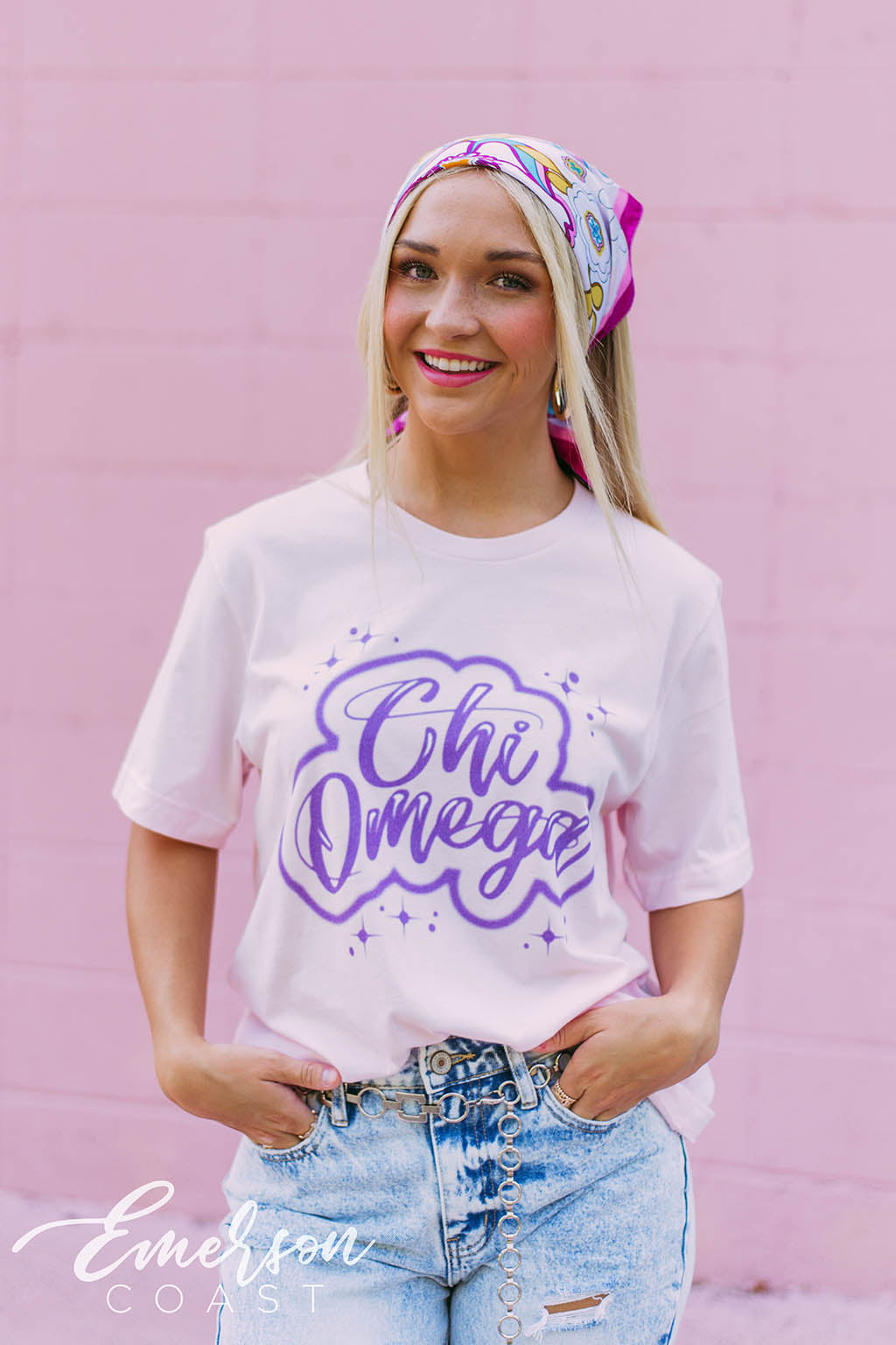 Chi Omega Airbrush Tshirt