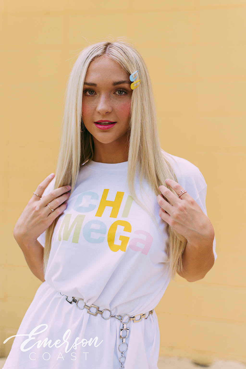 Chi Omega Clueless Pastel Bid Day Tshirt